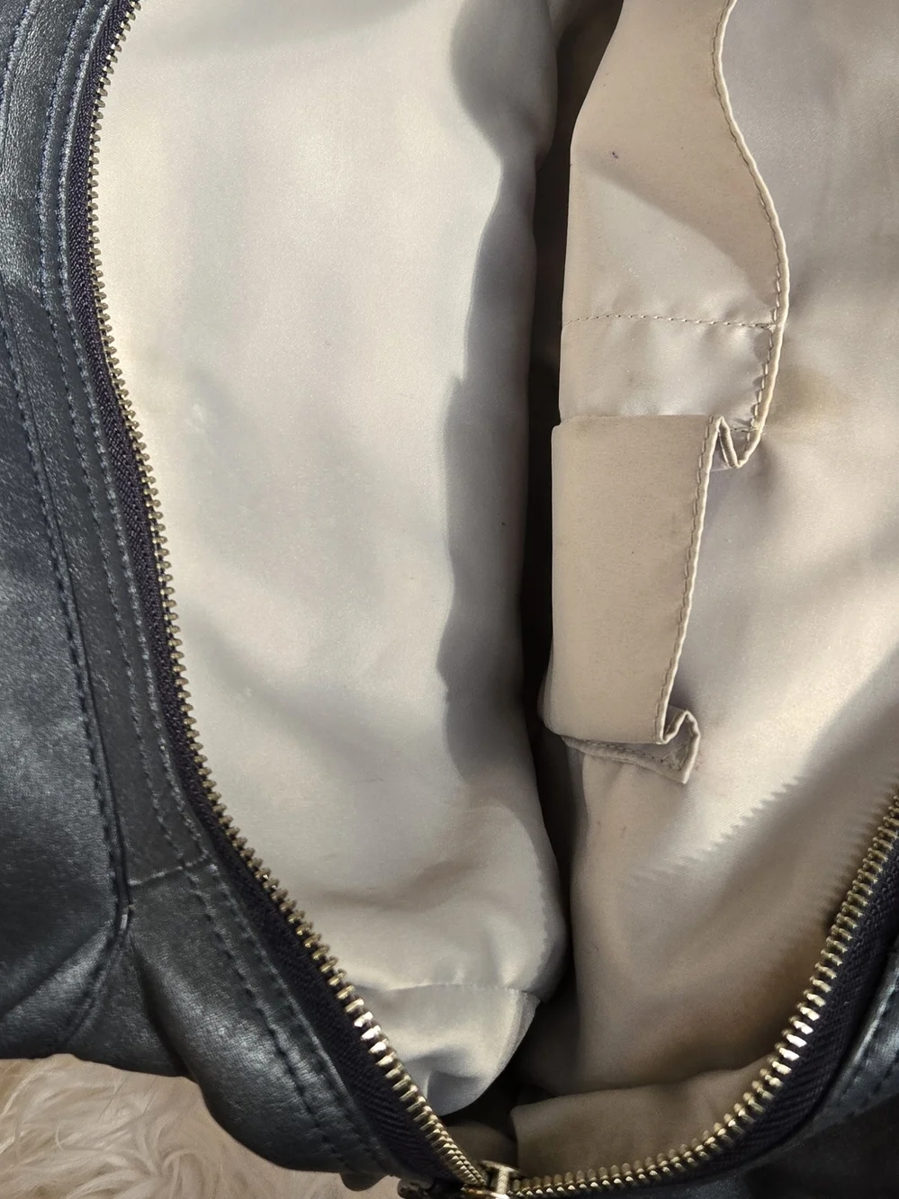 Coach Navy Leather Shoulder Bag